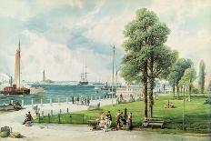 Castle Garden (View of Battery Park from South Ferry to Castle Garden) C.1886 (Embossed Litho)-Andrew Melrose-Giclee Print