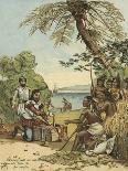 Columbus Bartering with Native Americans for Supplies-Andrew Melrose-Giclee Print