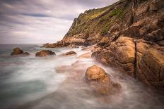 Enys Dodnan and the Armed Knight rock formations at Lands End, England-Andrew Michael-Photographic Print
