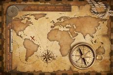 Aged Treasure Map Background-Andrey_Kuzmin-Art Print