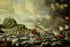 A Dutch Yacht Race, off the Coast of Northern Europe. Oil on Canvas, around 1630 by Andries Van Eer-Andries van Eertvelt-Premier Image Canvas