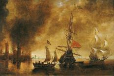 At Sunrise after the Bombing of a Port by the Spanish Fleet, the Port Buildings are Still Smolderin-Andries van Eertvelt-Giclee Print