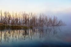 Autumn Morning and Fog on the River, the Autumn Season-Andriy Solovyov-Premier Image Canvas