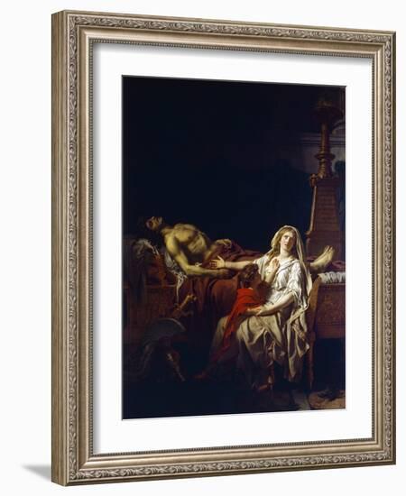 Andromache Mourning over Body of Hector-Jacques-Louis David-Framed Giclee Print