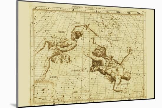 Andromeda Perseus Triangulum-Sir John Flamsteed-Mounted Art Print