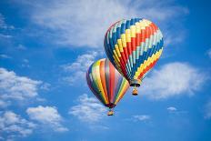 Beautiful Hot Air Balloons against a Deep Blue Sky and Clouds.-Andy Dean Photography-Photographic Print