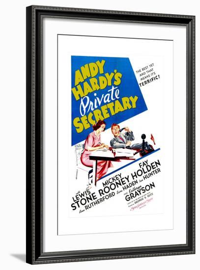 Andy Hardy's Private Secretary, Kathryn Grayson, Mickey Rooney, 1941-null-Framed Art Print