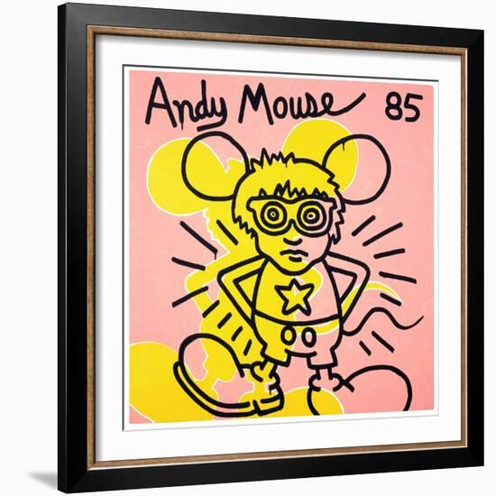 Andy Mouse 1985-Keith Haring-Framed Giclee Print