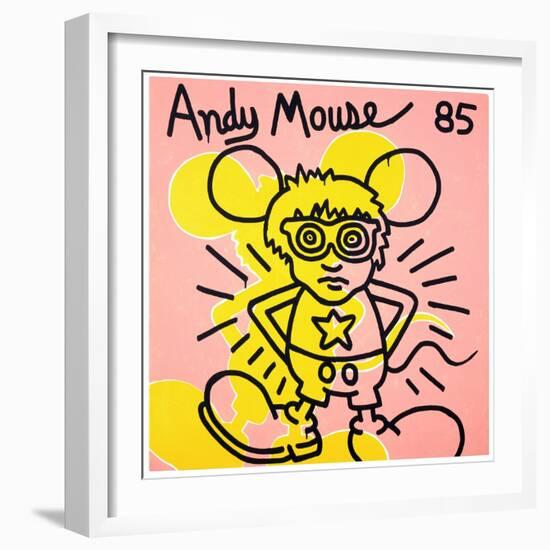 Andy Mouse 1985-Keith Haring-Framed Giclee Print