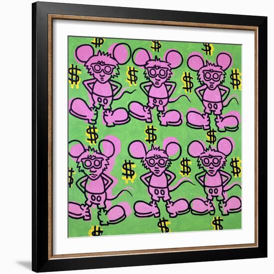 Andy Mouse 1985-Keith Haring-Framed Giclee Print