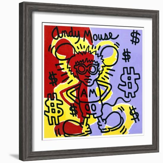 Andy Mouse 1985-Keith Haring-Framed Giclee Print