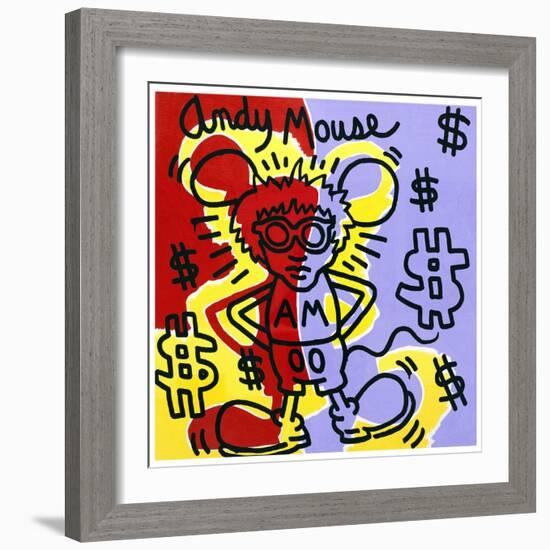 Andy Mouse 1985-Keith Haring-Framed Giclee Print