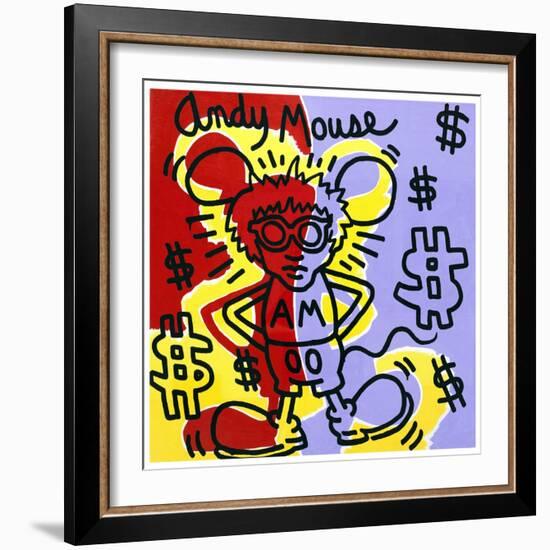 Andy Mouse 1985-Keith Haring-Framed Giclee Print