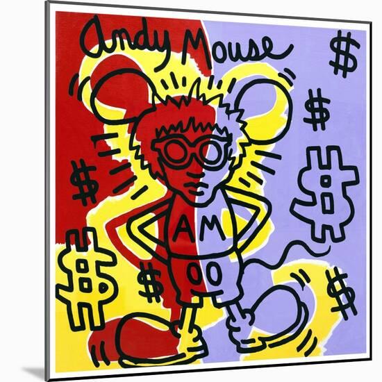 Andy Mouse 1985-Keith Haring-Mounted Giclee Print