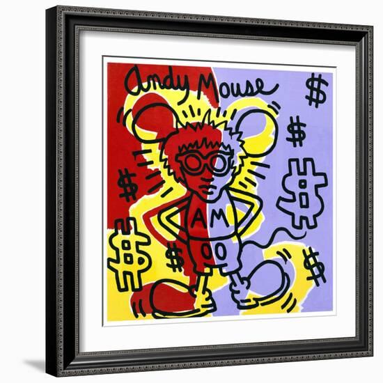 Andy Mouse 1985-Keith Haring-Framed Giclee Print