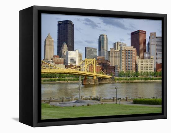 Andy Warhol Bridge (7th Street Bridge) and Allegheny River, Pittsburgh, Pennsylvania, United States-Richard Cummins-Framed Premier Image Canvas