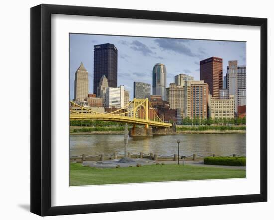 Andy Warhol Bridge (7th Street Bridge) and Allegheny River, Pittsburgh, Pennsylvania, United States-Richard Cummins-Framed Photographic Print