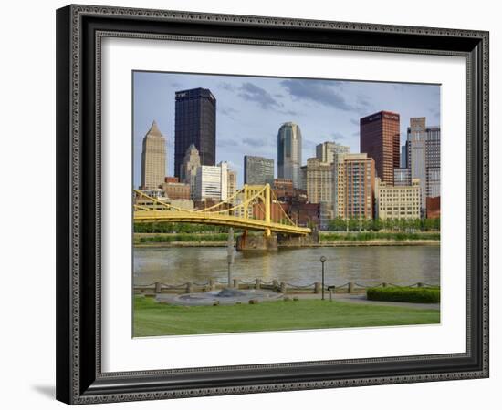 Andy Warhol Bridge (7th Street Bridge) and Allegheny River, Pittsburgh, Pennsylvania, United States-Richard Cummins-Framed Photographic Print