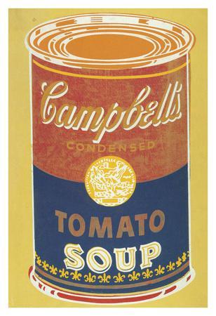 Colored Campbell's Soup Can, 1965 (yellow & blue)' Art Print