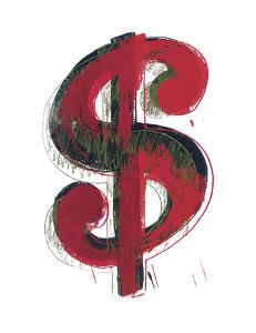 Dollar Sign, 1981 (red) by Andy Warhol