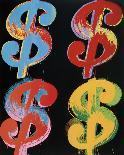 Four Dollar Signs, c.1982 (blue, red, orange, yellow)-Andy Warhol-Framed Art Print