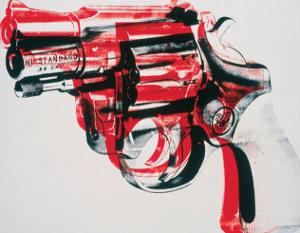 Gun, c.1981-82 (black and red on white) by Andy Warhol