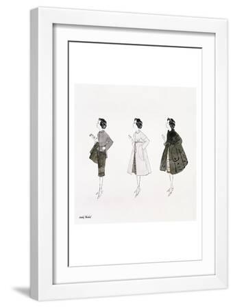 額装済マット作品/Three Female Fashion(ウォーホル) Untitled (Three Female Fashion Figures), c. 1959 Art Print - Andy