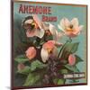 Anemone Brand - California - Citrus Crate Label-Lantern Press-Mounted Art Print