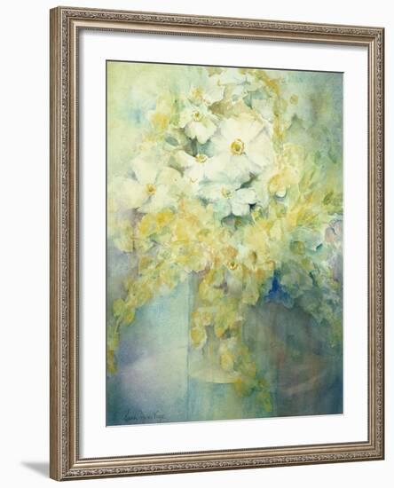 Anemone Japonica - White Queen and Molu-Karen Armitage-Framed Giclee Print