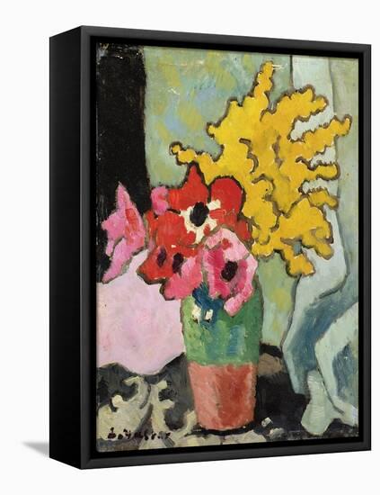 Anemones and Mimosa, 1943 (Oil on Board)-Louis Valtat-Framed Premier Image Canvas