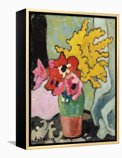 Anemones and Mimosa, 1943 (Oil on Board)-Louis Valtat-Framed Premier Image Canvas