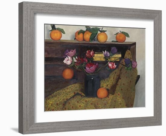 Anemones and Oranges, 1924, 1924-Félix Vallotton-Framed Giclee Print