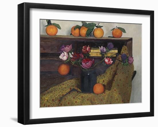 Anemones and Oranges, 1924, 1924-Félix Vallotton-Framed Giclee Print