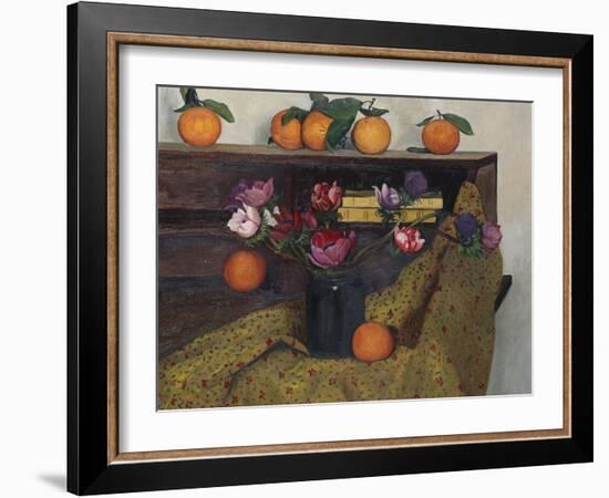 Anemones and Oranges, 1924, 1924-Félix Vallotton-Framed Giclee Print