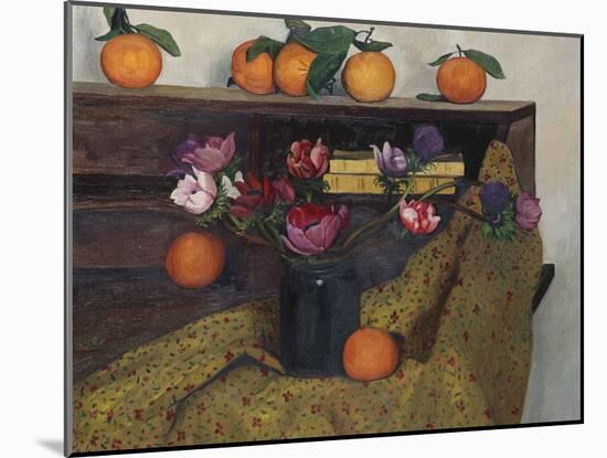 Anemones and Oranges, 1924, 1924-Félix Vallotton-Mounted Giclee Print