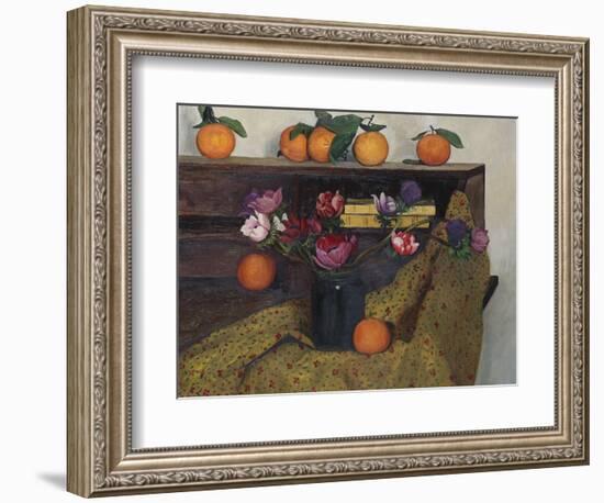 Anemones and Oranges, 1924, 1924-Félix Vallotton-Framed Giclee Print