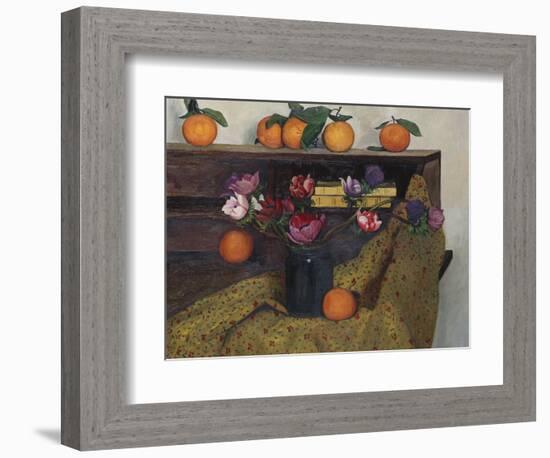 Anemones and Oranges, 1924, 1924-Félix Vallotton-Framed Giclee Print