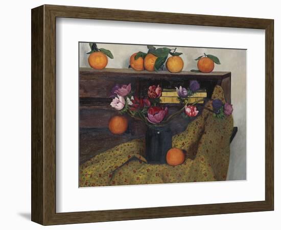 Anemones and Oranges, 1924, 1924-Félix Vallotton-Framed Giclee Print