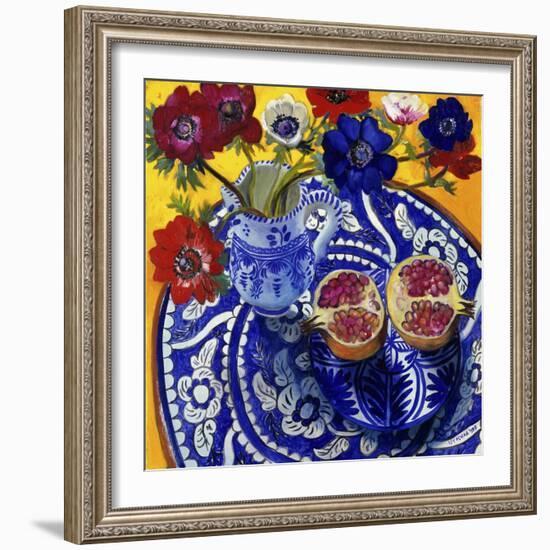 Anemones and Pomegranate (Anemones et Grenade)-Isy Ochoa-Framed Giclee Print