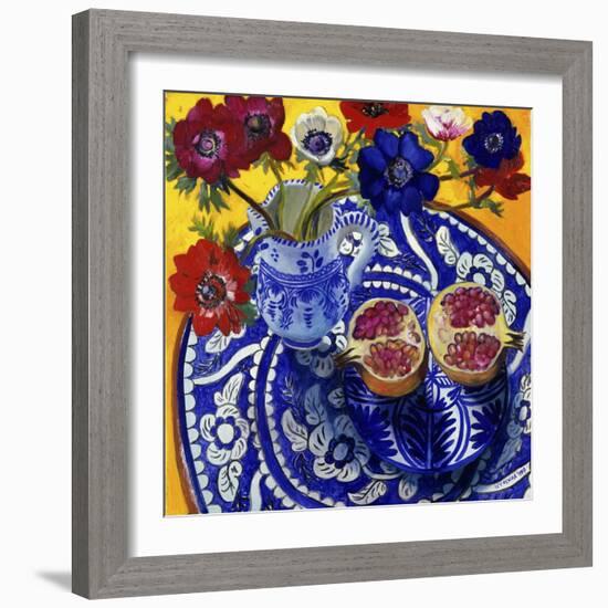 Anemones and Pomegranate (Anemones et Grenade)-Isy Ochoa-Framed Giclee Print