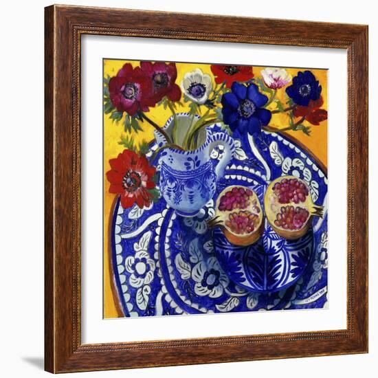 Anemones and Pomegranate (Anemones et Grenade)-Isy Ochoa-Framed Giclee Print