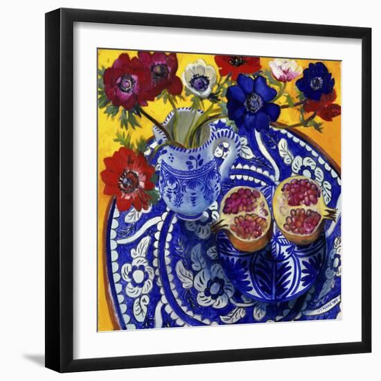 Anemones and Pomegranate (Anemones et Grenade)-Isy Ochoa-Framed Giclee Print