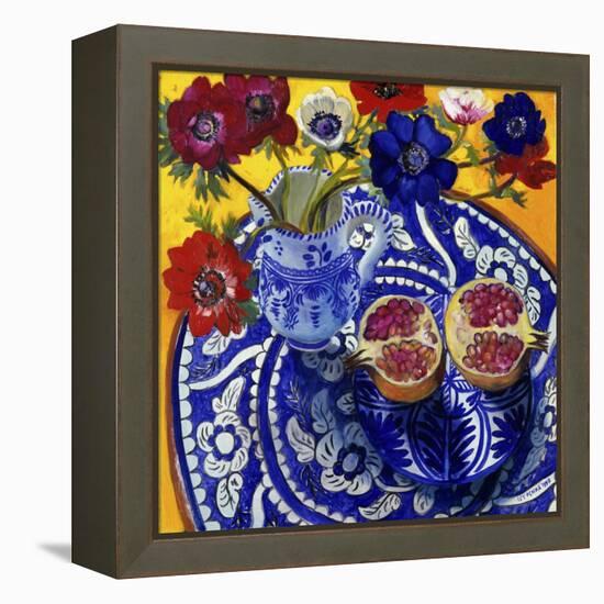 Anemones and Pomegranate (Anemones et Grenade)-Isy Ochoa-Framed Premier Image Canvas