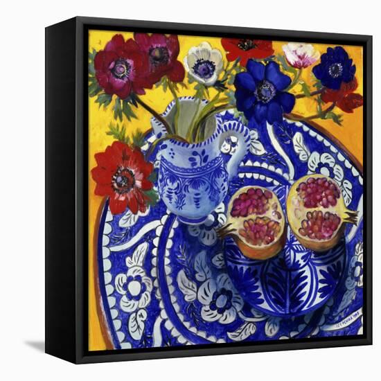 Anemones and Pomegranate (Anemones et Grenade)-Isy Ochoa-Framed Premier Image Canvas