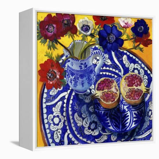 Anemones and Pomegranate (Anemones et Grenade)-Isy Ochoa-Framed Premier Image Canvas