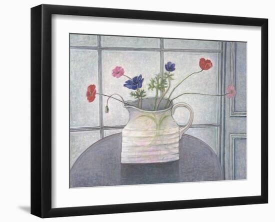 Anemones and Poppies in White Jug-Ruth Addinall-Framed Giclee Print