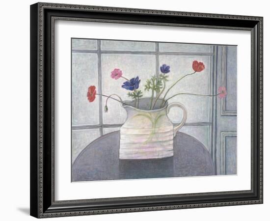 Anemones and Poppies in White Jug-Ruth Addinall-Framed Giclee Print