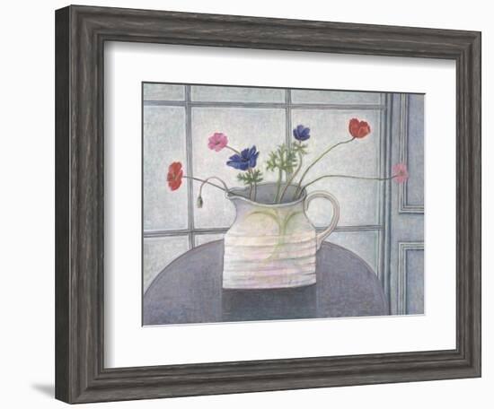 Anemones and Poppies in White Jug-Ruth Addinall-Framed Giclee Print