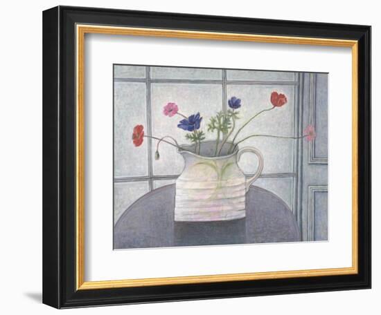 Anemones and Poppies in White Jug-Ruth Addinall-Framed Giclee Print