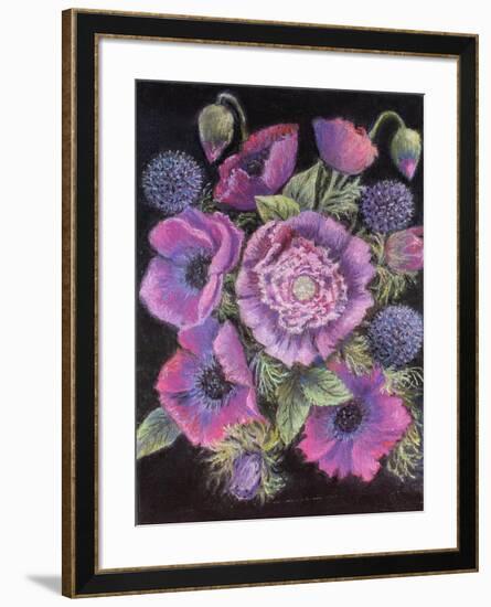 Anemones and thistles, 1998-Margo Starkey-Framed Giclee Print